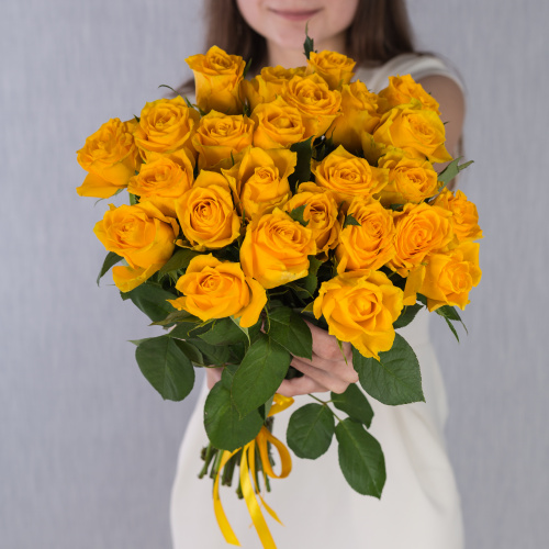 Букет из 25 Роз Кения Желтые арт. 7313-Ж